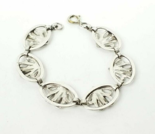1960S Sterling Silver Bracelet Danecraft Bow Flowery Design 7.75" long (BRST-D) - Bild 3 von 3