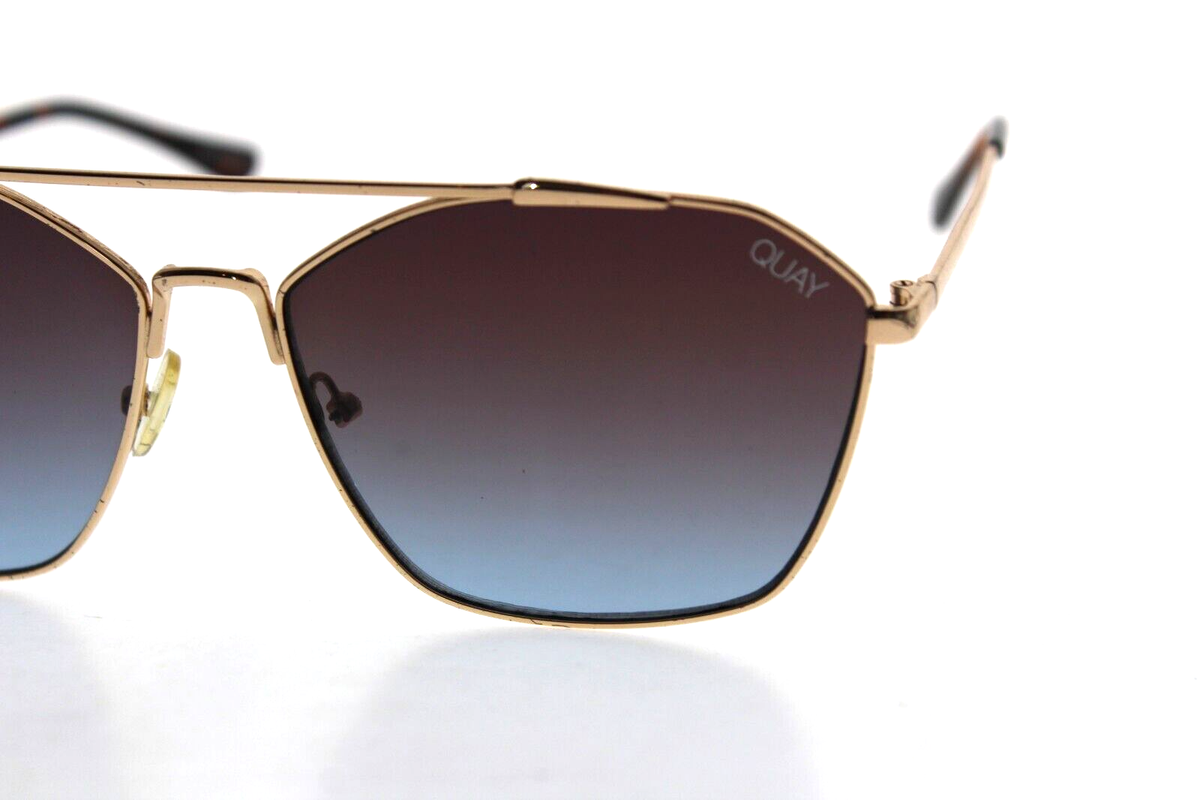 Quay Australia Gold Aviator Sunglasses with Black Gradient Lenses HIGH PROFILE Large Aviator Frame Sunglasses – QUAY main image 4