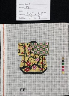 HP Needlepoint 18ct LEEs NEEDLEARTS Yellow with Cherry Blossoms Mini Kimono RM47