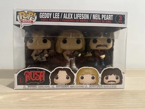 Funko Pop! Rocks Rush Geddy Lee, Alex Lifeson, & Neil Peart 3-Pack BOX DAMAGED
