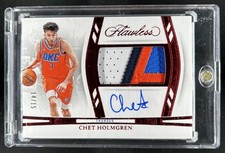 2023-24 Panini Flawless Chet Holmgren Horizontal Patch Auto Ruby RC #/15 Thunder