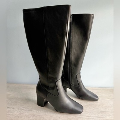 Anne Klein Women's Black Toronto Square Toe Knee High Dress Boots Size 6.5
