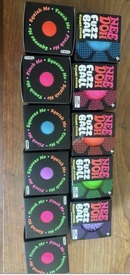 Set of 10 Nee Doh Fuzz Ball Flower Power Sensory Squeeze Toy Assorted Colors