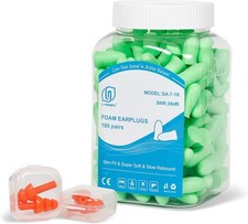 LYSIAN 100 Pairs Slim Foam Ear Plugs for Small Ear Canals Women, 35dB SNR Noise