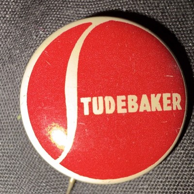 Studebaker Red & White Automobile Advertising Round Pinback Button