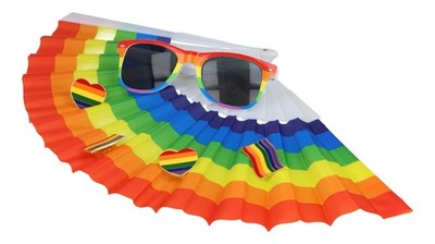 Lunettes Fantaisie Gay LGBT Pride Arc-en-ciel – Rayures Colorées, Pour Festival, Maison, école Ou Bar – 1 Pièce