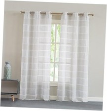 Curtains Textured Sheer Light Filtering Semi 38"W x 84"L Pack of 1 Linen
