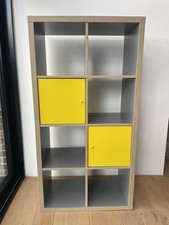 Freestanding Shelving Unit Grey and Yellow