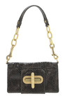 Alexis Hudson Womens Chain Strap Snake Embossed Leather Bi Fold Wallet Black 8" — photo 6
