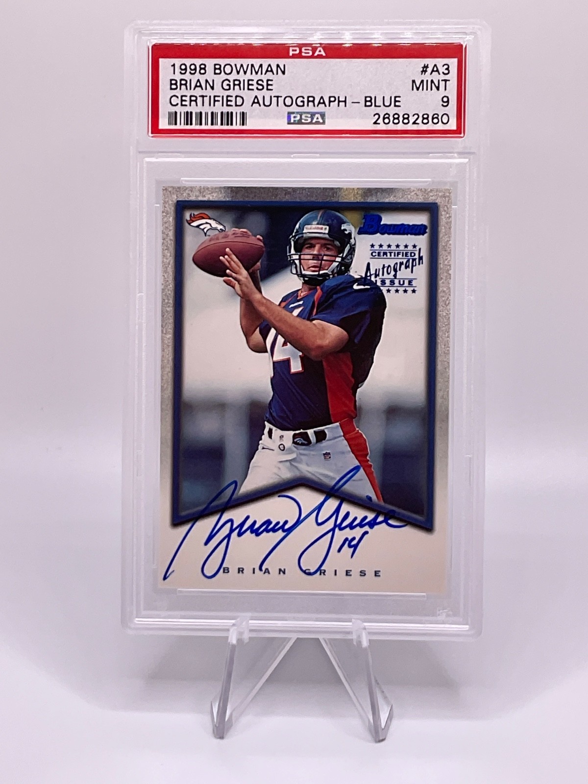 Brian Griese Bowman Certified Autograph #A3 Base