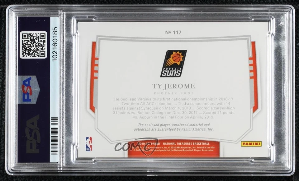 2019 National Treasures Horizontal /75 Ty Jerome PSA 10 RPA Rookie Patch Auto RC - Image 2 of 2