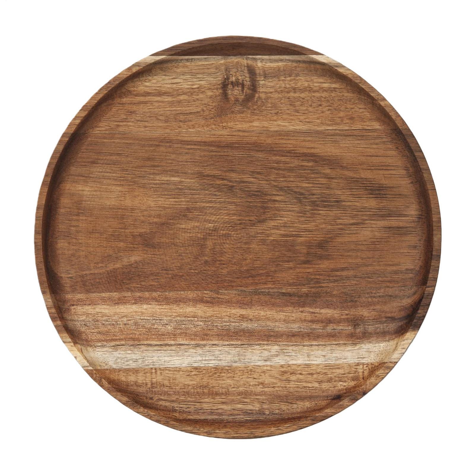 Coffee Table Tray Round Display Charcuterie Board Rustic Wood Tray Food-image