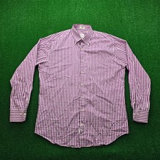 Peter Millar Shirt Mens Large Check Gingham Purple Button Down Long Sleeve