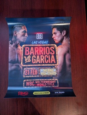 18x24 DAZN Boxing Promotional Poster featuring Barrios vs Garcia