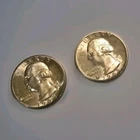 2) 1943 D/S Washington Silver Quarter Mixed Mint Mark. Brilliant UNC