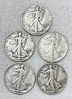 1942-1943 San Francisco & Denver Walking Liberty Half Dollars, Five (5) Pieces