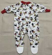 Vintage Disney Mickey And Friends One Piece Pajama Sleeper Sz 1T Dr. Denton NOS