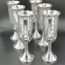 Exquisites Set von 6 Vintage-Sektkelchen in Silber