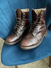 Itshide Vintage Leather Skinhead Boots Brown Size 8.5 Made in England