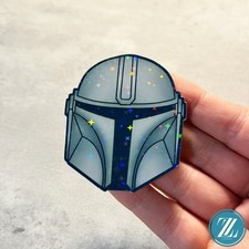 Mandalorian Beskar Helmet Holographic Star Wars Decal