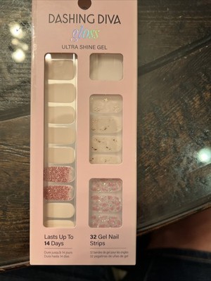Dashing Diva Gloss Ultra Shine Gel Palette 32 Gel Nail Strips, Crystal Clear