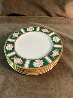 Kathy Hardwick Mikasa Fish And Shell Ming Green NARUMI Japan Plate Lot Of 5