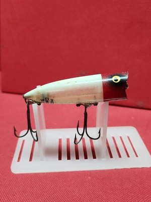 Vintage Heddon Ghugger Spook 3'' Plug FISHING LURE RARE ''Clear / Redhead Classic''