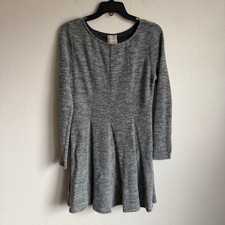 Anthropologie Dolan Coast Piper Gray Stripe Long Sleeve Sweater Dress Womens S