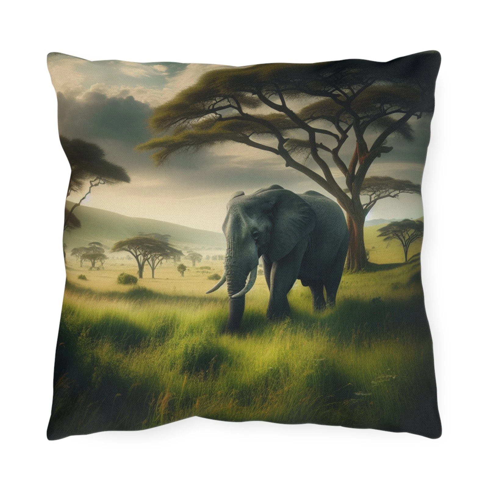Nature-Inspired Outdoor Pillow, Safari Decorative Cushion, Botanical Throw