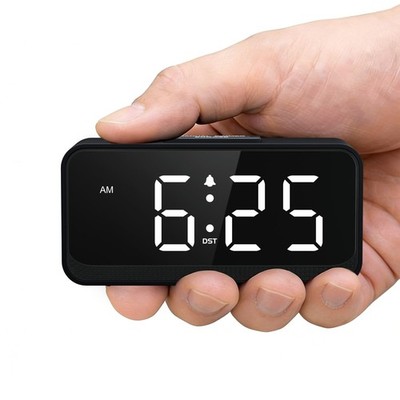 Battery Operated Small Alarm Clock: Digital Compact Large Display Cordless Cl...