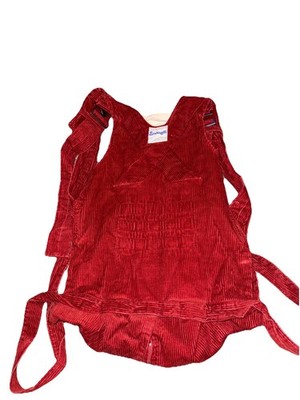 SNUGLI Baby Carrier Sling Backpack 1970 s Orange MOD Corduroy Cotton USA-VTG