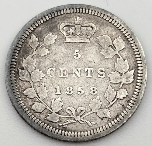 1858 5 Cents Canada - Key Date - VG