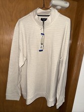 DOCKERS MENS 1/4 ZIP L BEIGE PULLOVER NWT 1899643 B49 