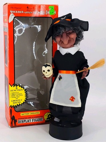 Vintage 1989 Telco Motionettes of Halloween WITCH - Lights up Ghostly Sound