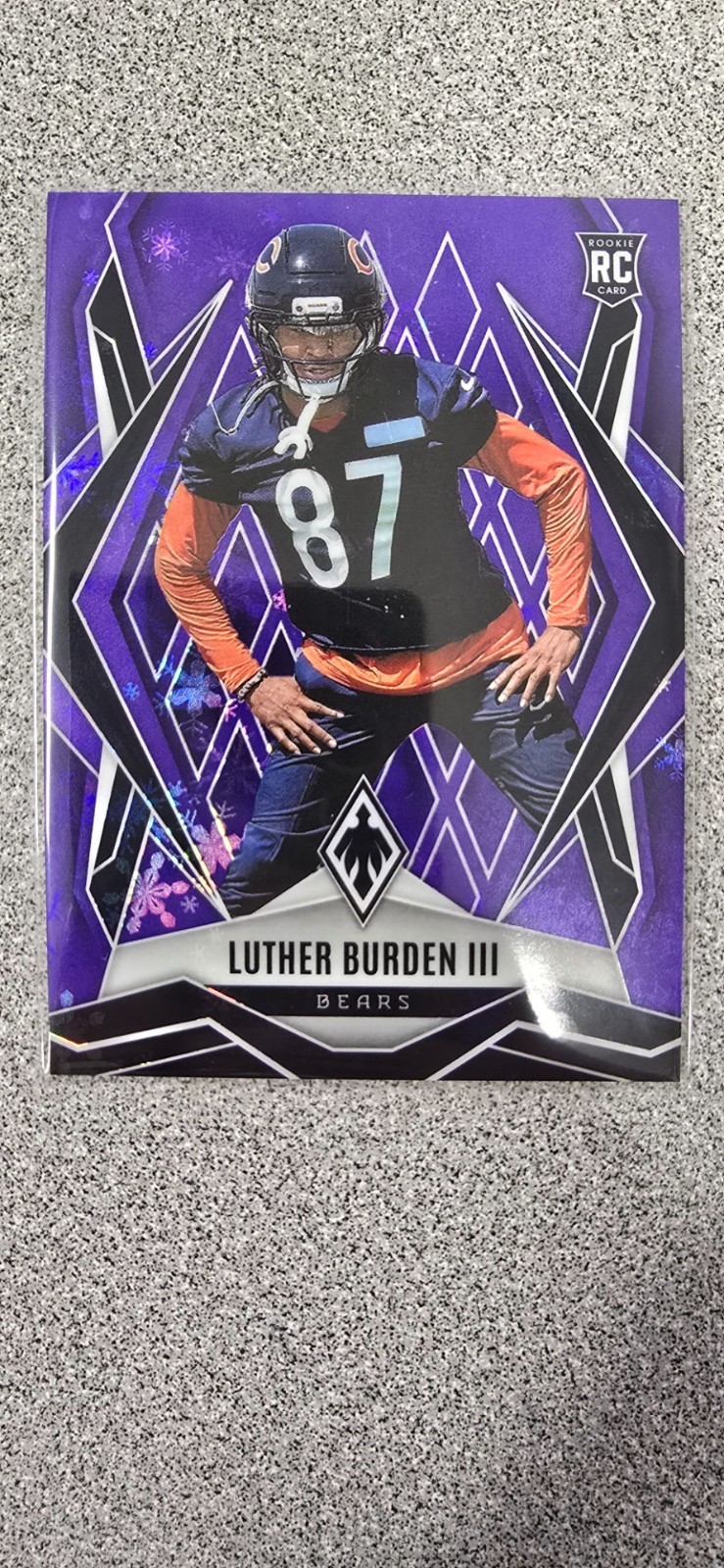 2025 Panini Phoenix Football Luther Burden III Purple Winter /249 #196 RC Bears