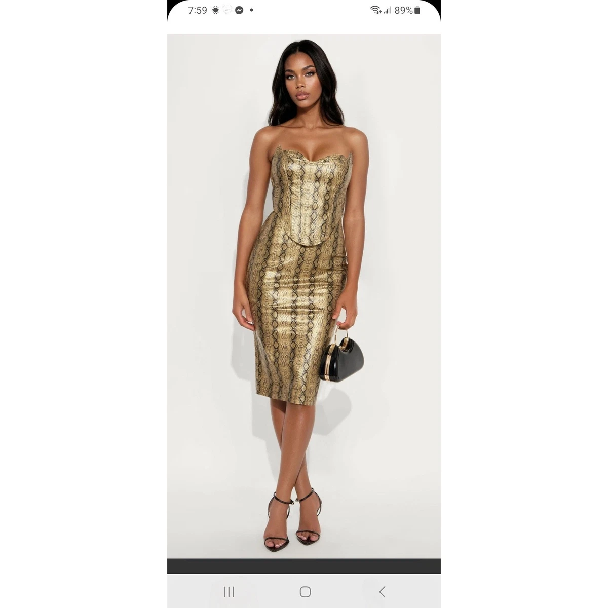 Leather Gold Dresses for Women for sale | eBay