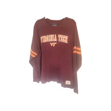 Virginia Tech Hokies J. America Long Sleeve Football Shirt Men’s Size XL