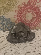 vintage small miniature pewter house cottage spoontiques 3026 collectible 1986