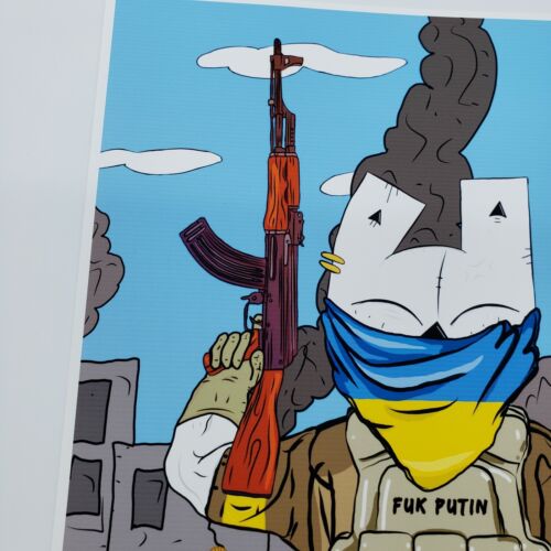 Russia Vladimir Putin guerra ucraina arte originale di graffiti artista new york PUKE - Foto 2 di 5