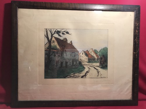Jean Charles Millet 1930 grabado estampado de casas de campo francesas - Imagen 3 de 6