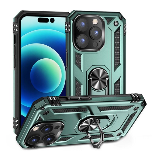 Luxury Hybrid Armor Ring Stand Cover Case For 15 14 13 12 11 Pro Max XR 8 7 SE - 第 12/19 張圖片