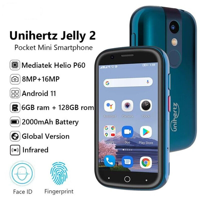 Unihertz Jelly 2 Mini Cellphone Pocket Android 11 Octa Core 4G LTE Dual-SIM  NFC