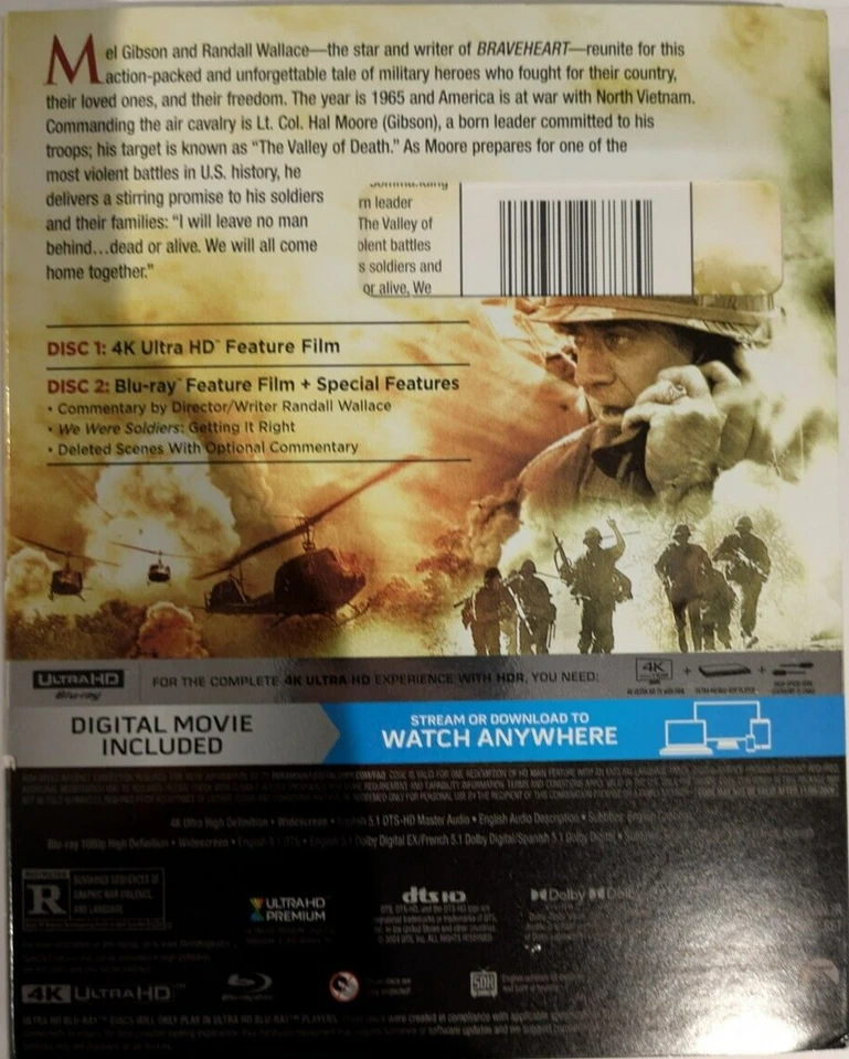 We Were Soldiers (2002) - 4K UHD Blu-ray - New & Sealed - Mel Gibson - Image 3 of 3