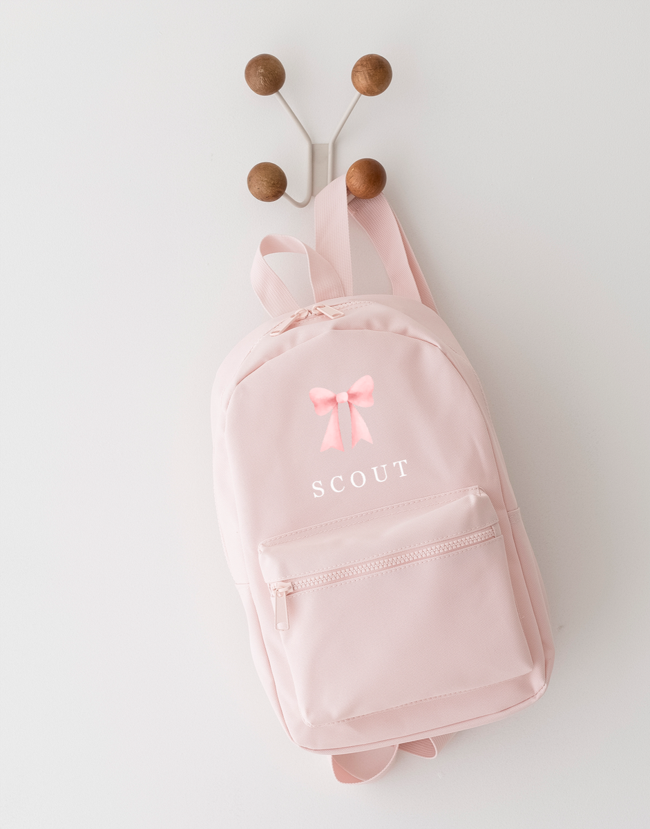 Personalised Rucksack Backpack School bag Nursery Baby Bag Pink Bow Girls  Gift