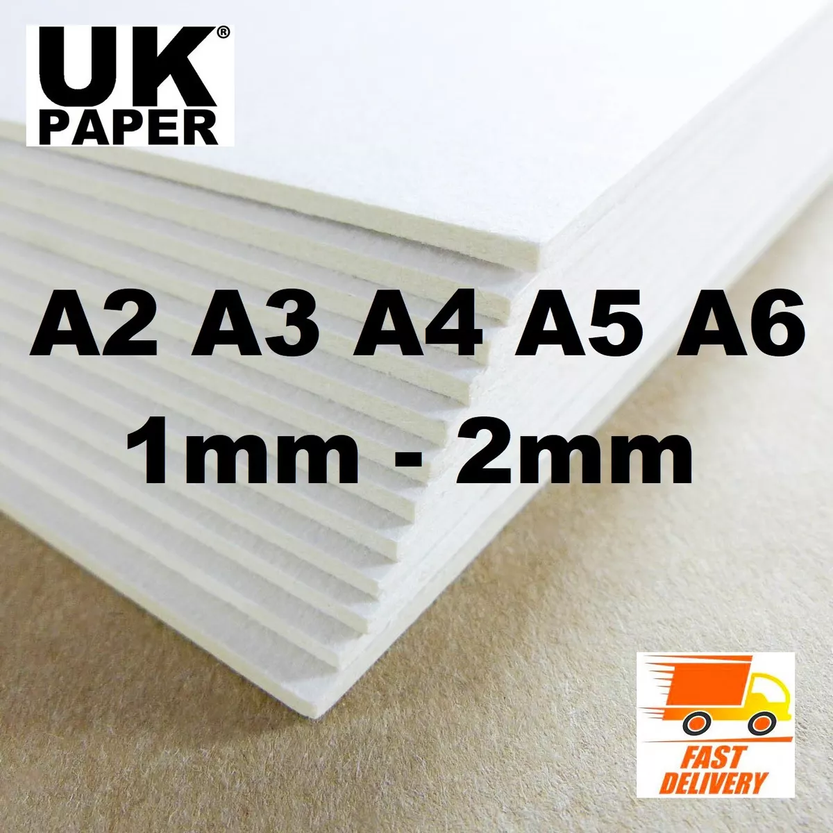 A4 Cardboard Sheet (210mm x 297mm x 1.5mm) - Kraft White