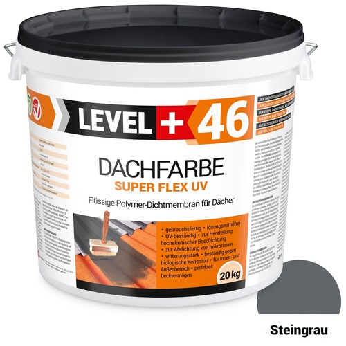 Dachfarbe 20kg Steingrau Flexible Sockelfarbe Dachlack +Farbroller 25cm Set RM46 - Bild 2 von 9