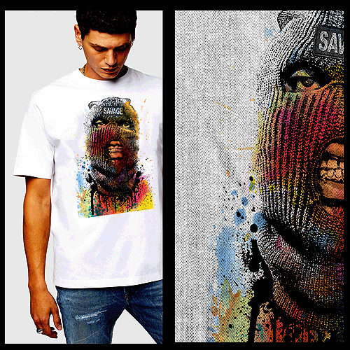 T-shirt maschera da sci urban trap musica trambusto streetwear gangsta rap taglia S-2XL - Foto 1 di 1