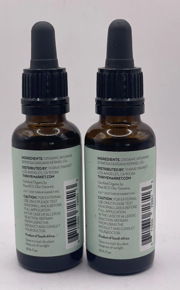 Juego de 2 f.a.e. Aceite de argán orgánico 1 oz por botella sellado caducidad: 2025 Foto 4 de 4