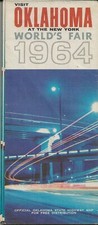 1964 Official State Road Map Of Oklahoma Worl...