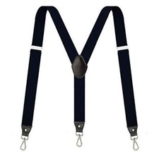 Suspenders for Men, Adjustable Suspenders with Elastic Straps Y-Back Black